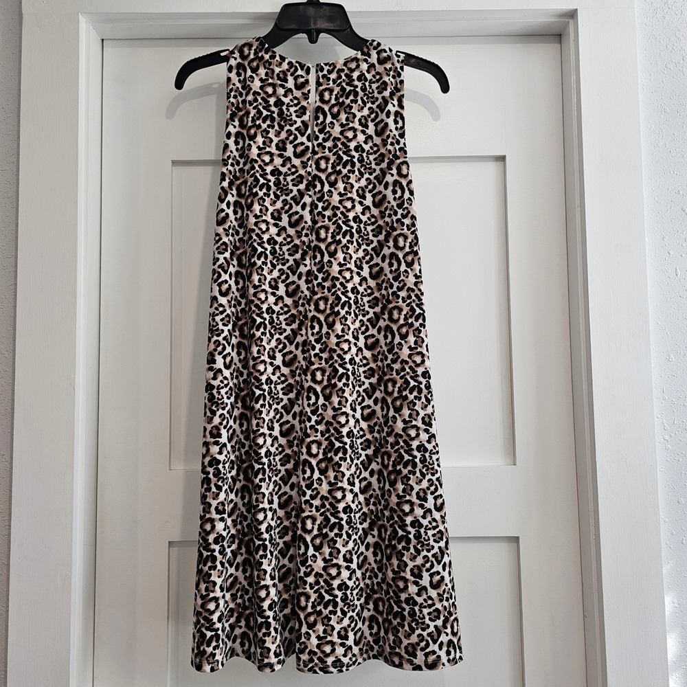 Anne Klein Leopard Print Sleeveless Midi Dress Women Size 4 - Picture 3 of 7